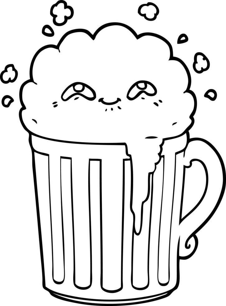 happy cartoon mug of beer vector