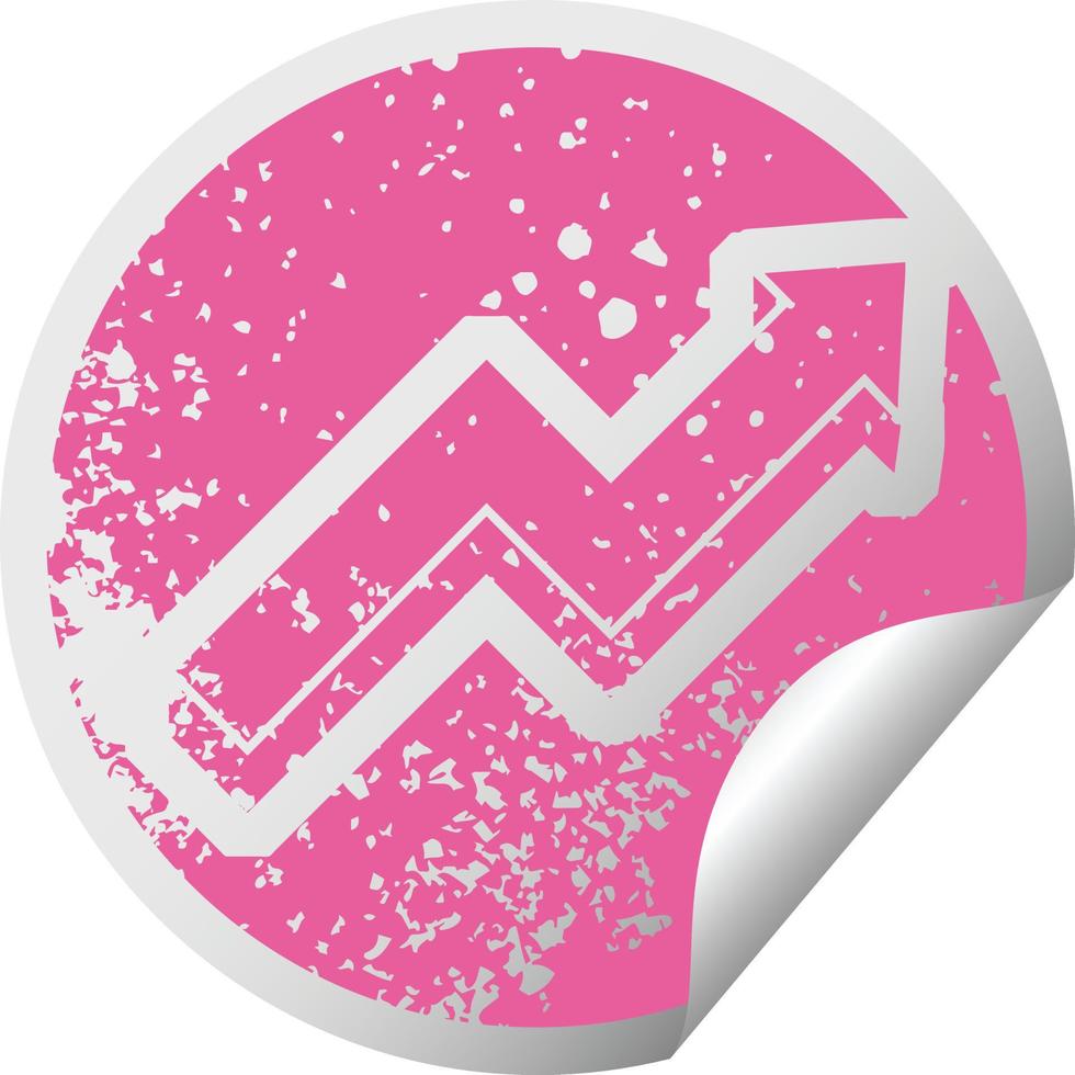 performance arrow graphic distressed sticker illustration icon vector