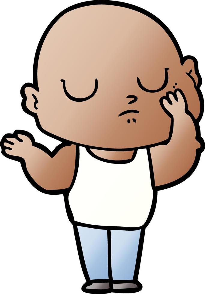 cartoon bald man vector
