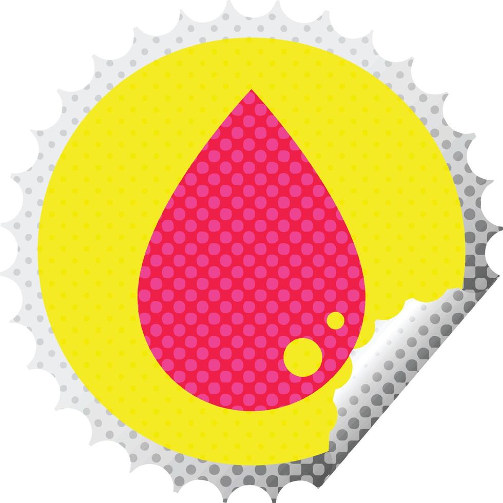 blood drop graphic vector circular peeling sticker