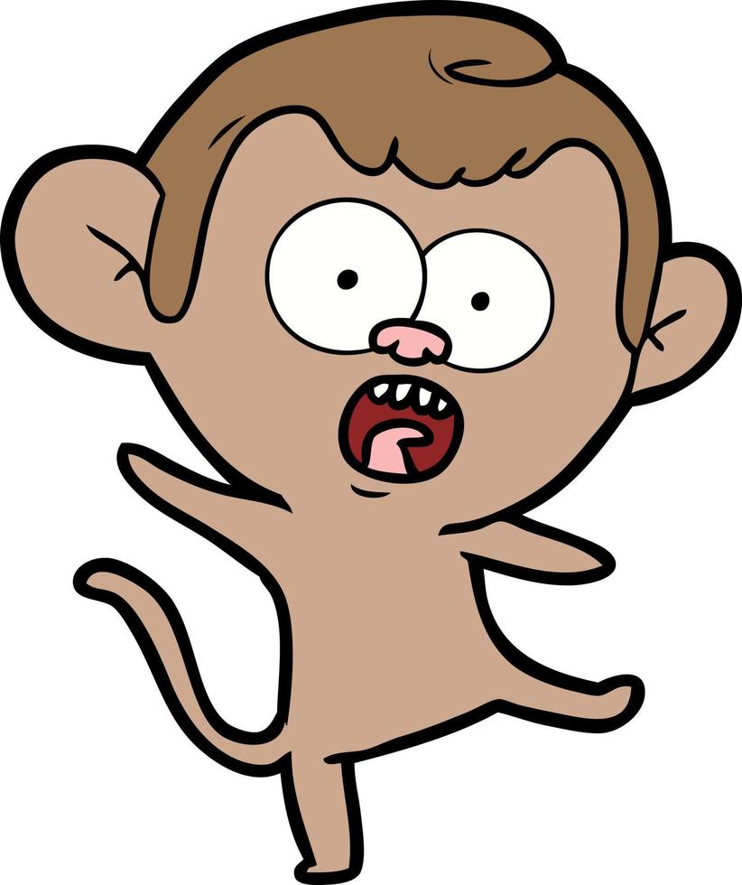 cartoon shocked monkey vector