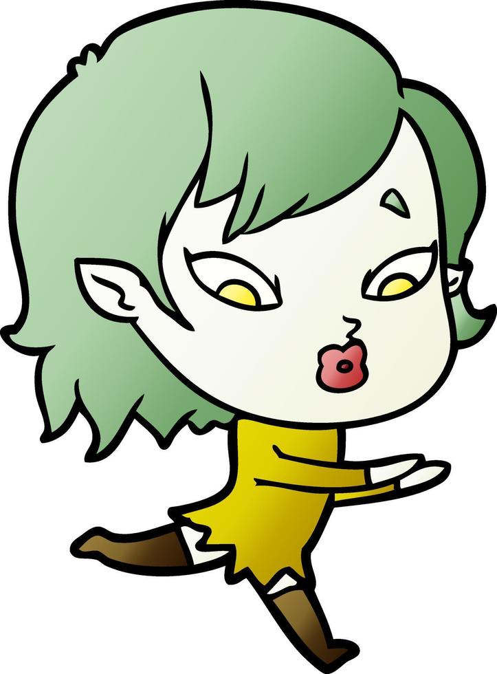 cute cartoon vampire girl vector
