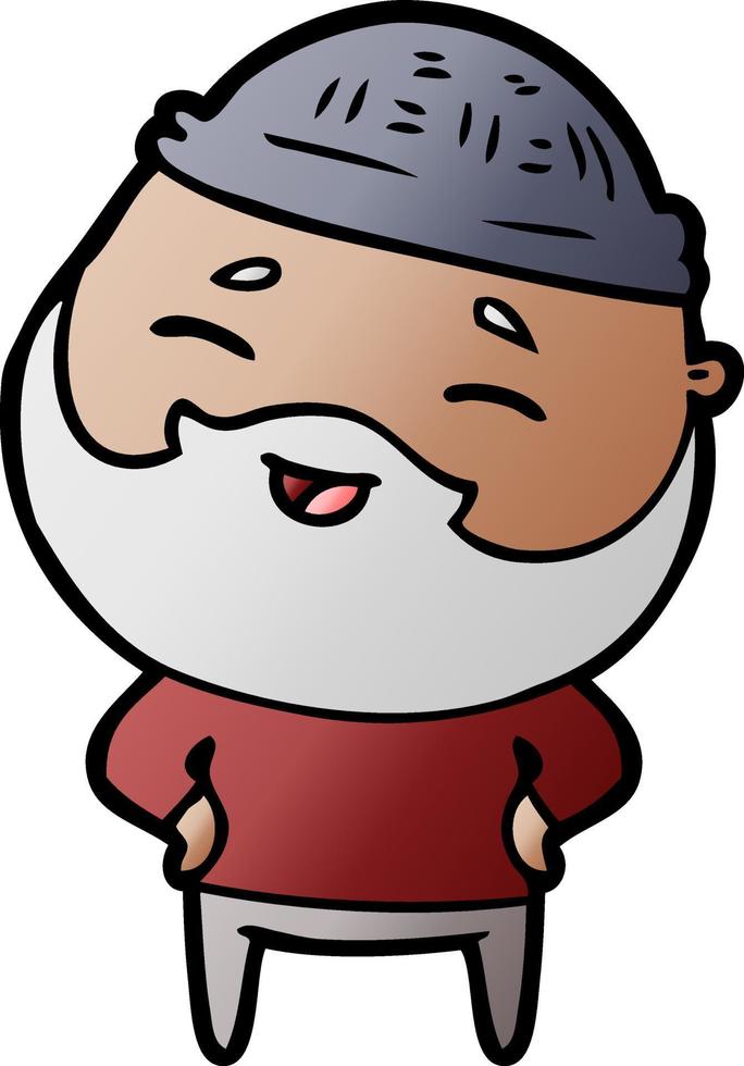 cartoon happy bearded man vector