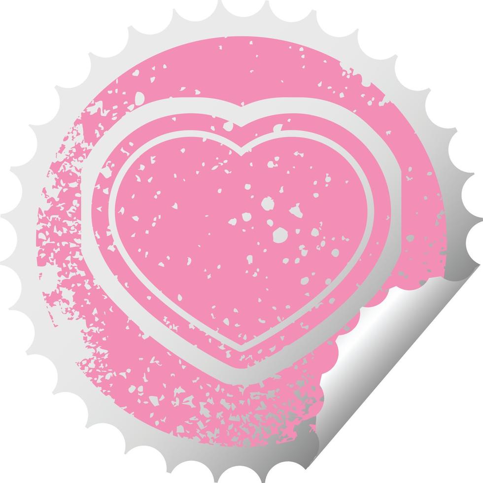 heart symbol graphic distressed sticker illustration icon vector