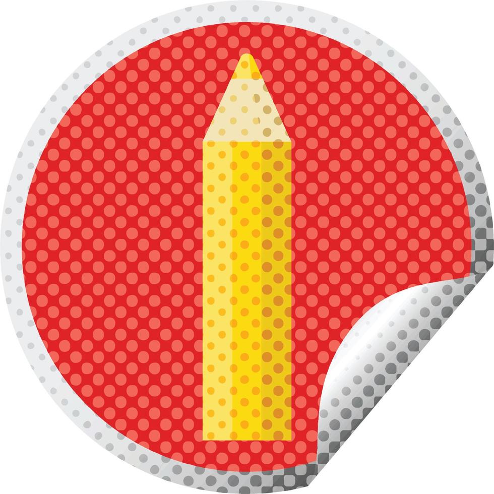 orange coloring pencil graphic vector illustration circular sticker