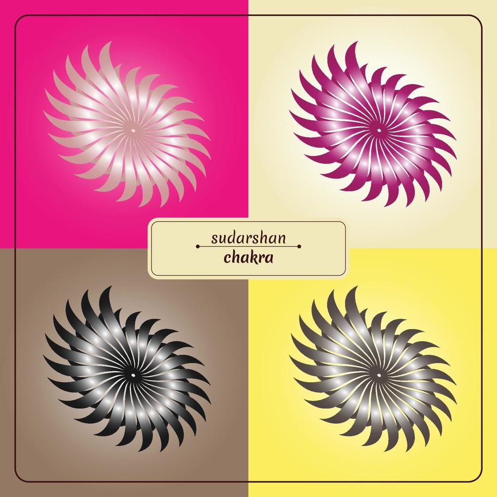 Sudarshan chakra Krishna circle flower vector