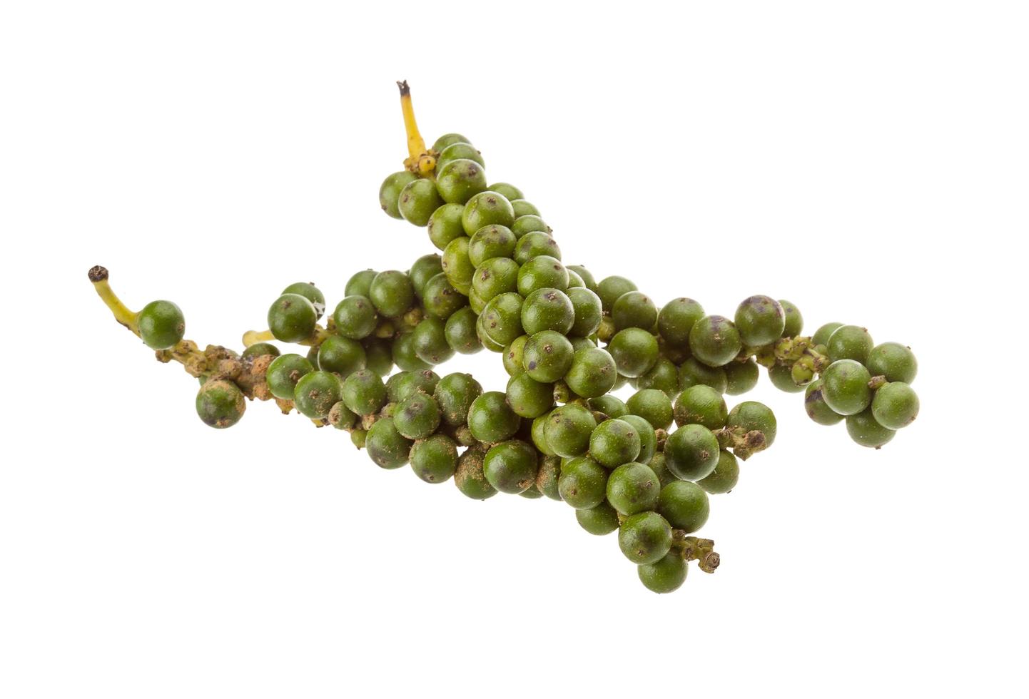 Kampot pepper on white background photo