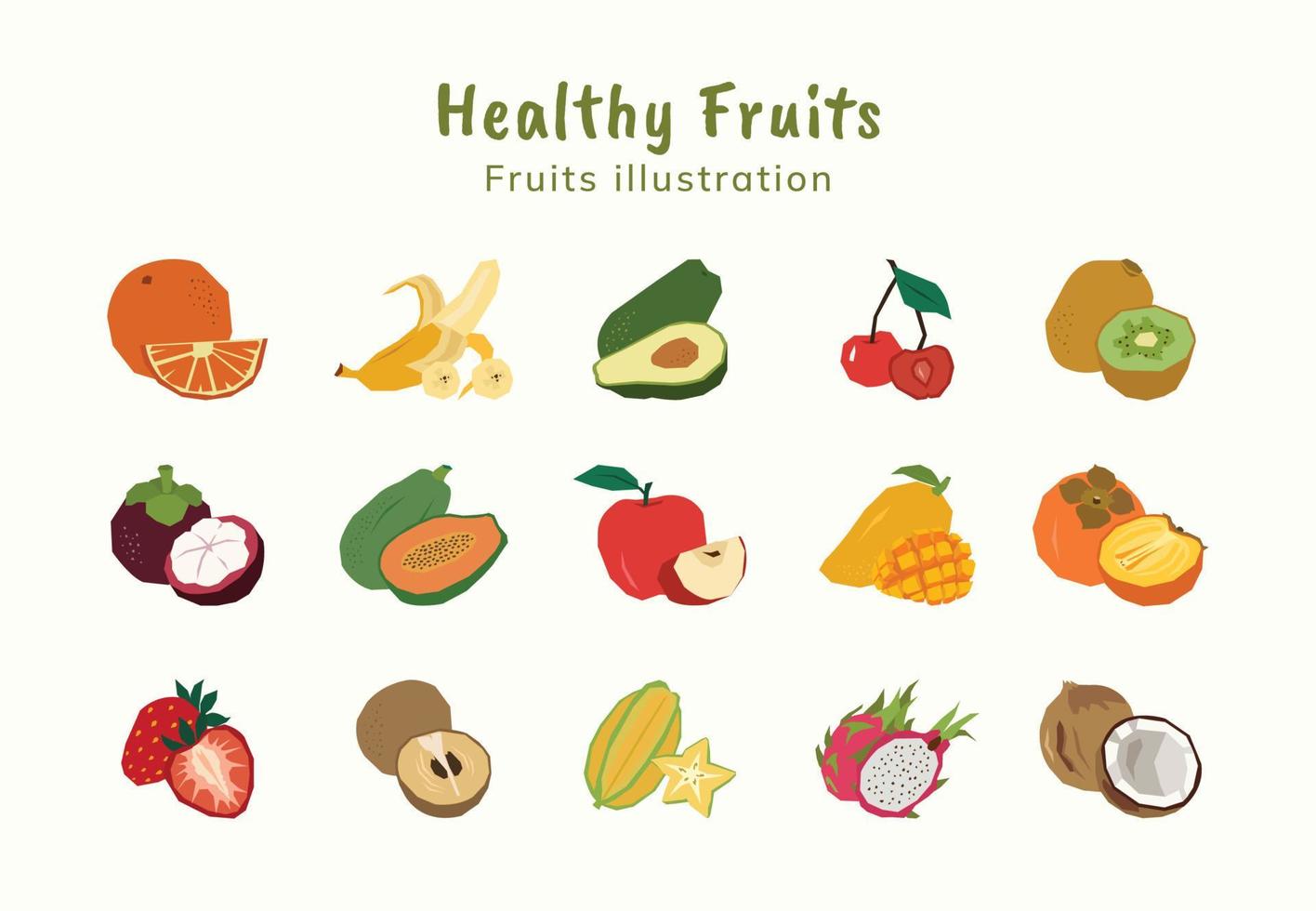 ilustración de frutas saludables vector