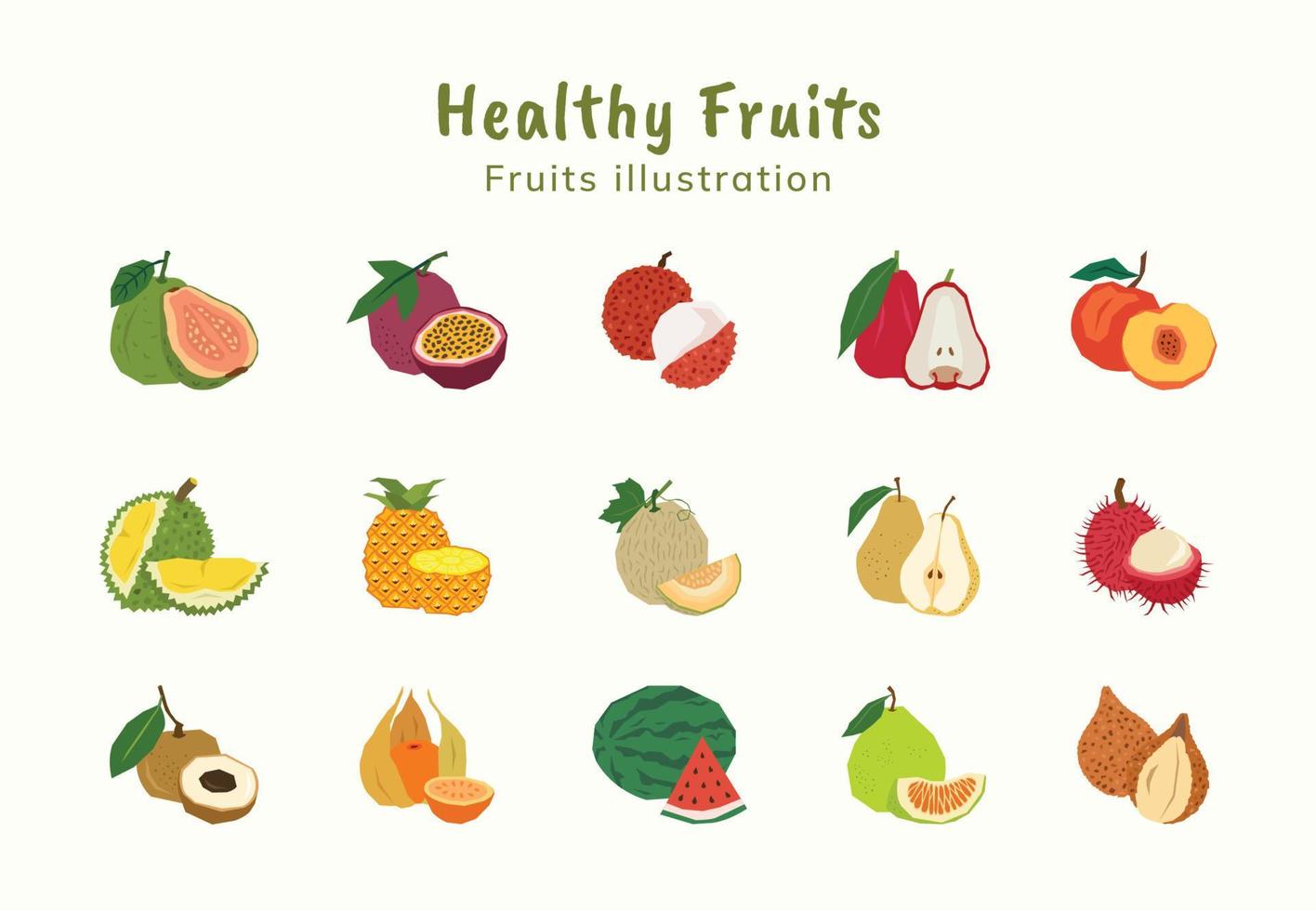 ilustración de frutas saludables vector