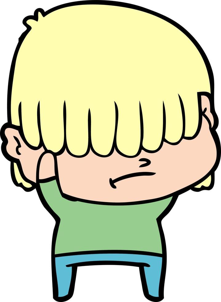 cartoon boy with untidy hair vector