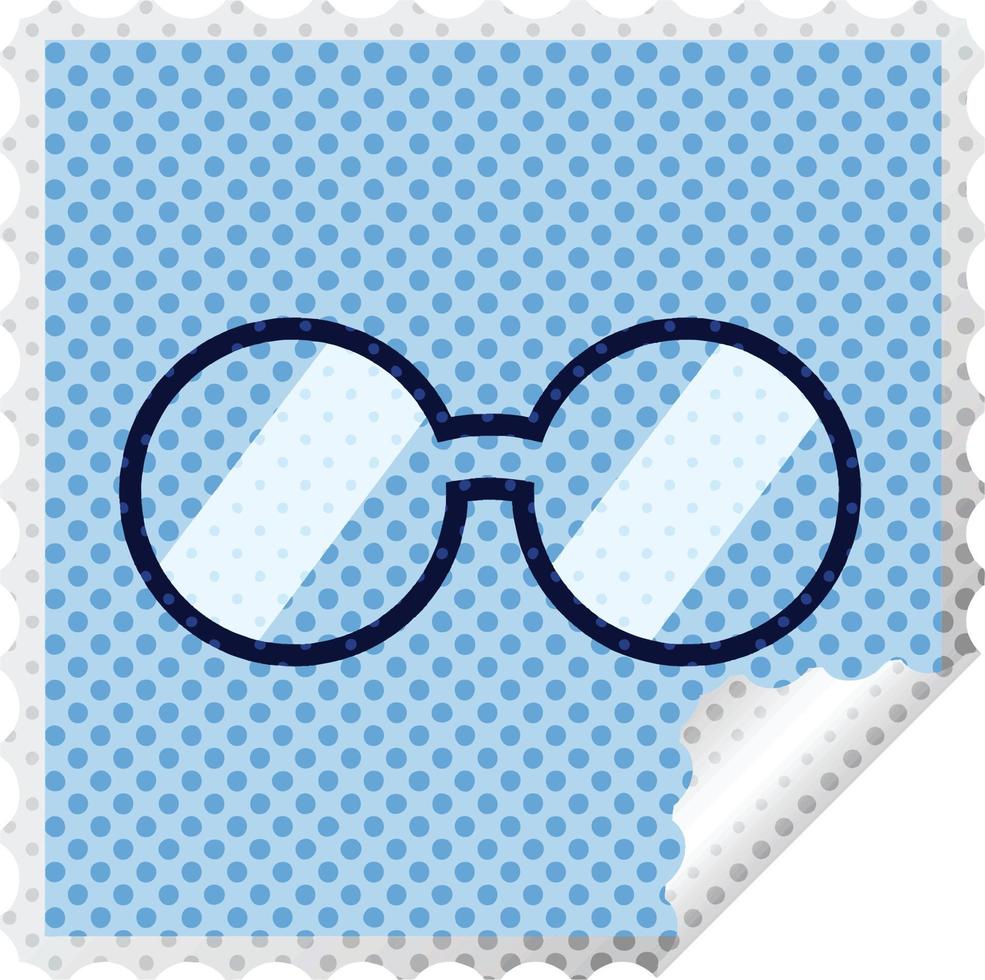 spectacles graphic square sticker stamp vector