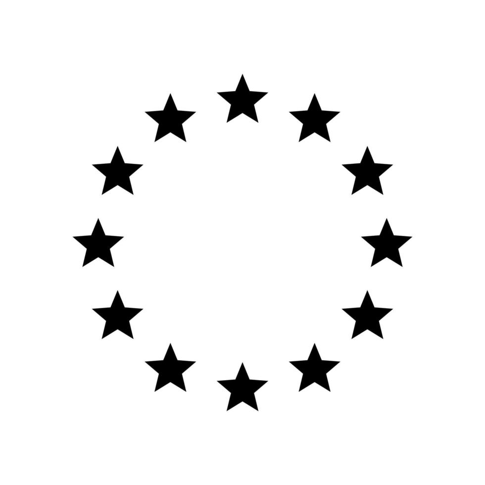 Star in circle icon. Frame from stars solated on white background vector