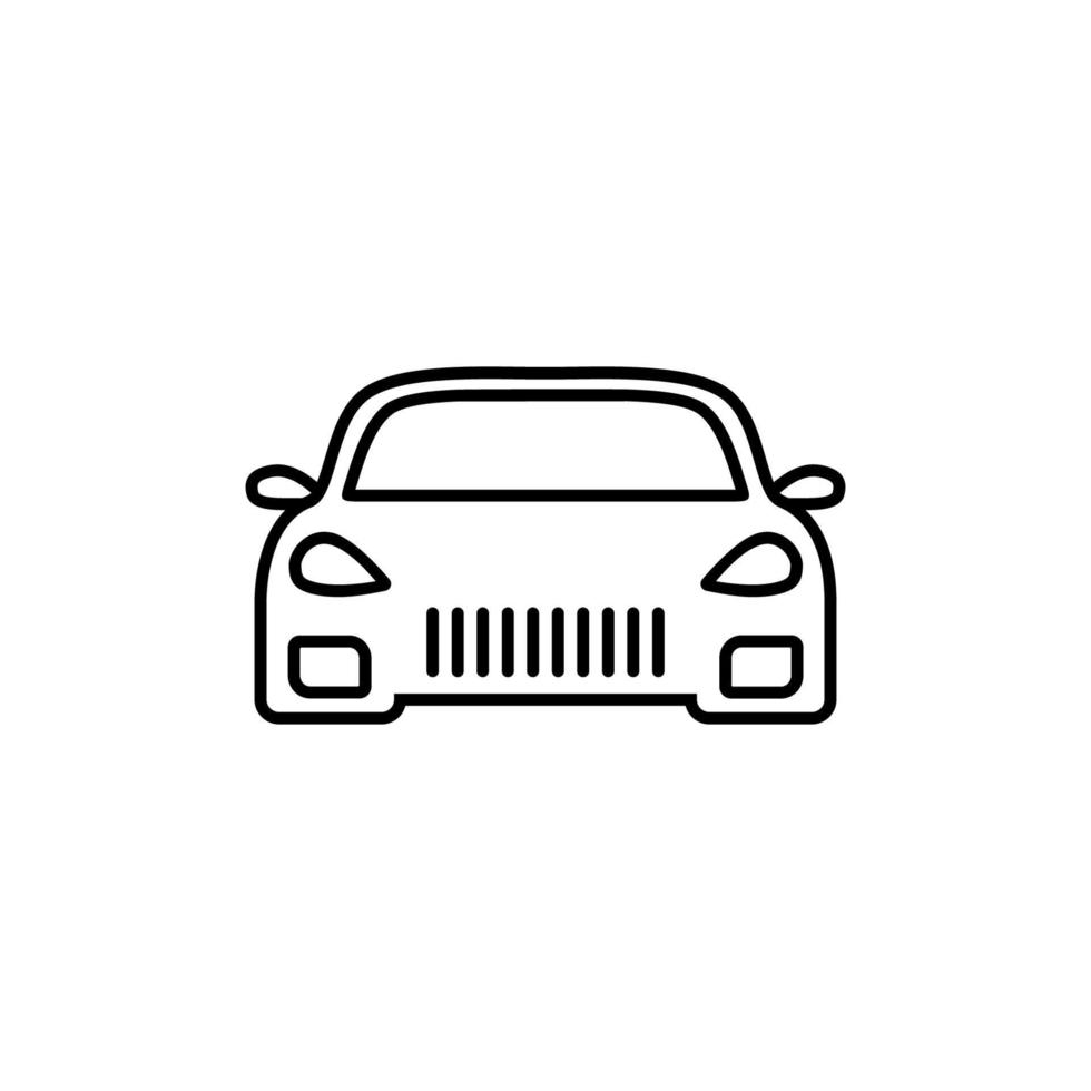 Car front line icon. Outline symbol. Car sign in linear style vector