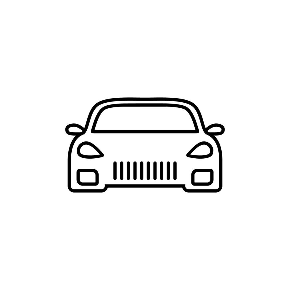 Car front line icon. Outline symbol. Car sign in linear style vector