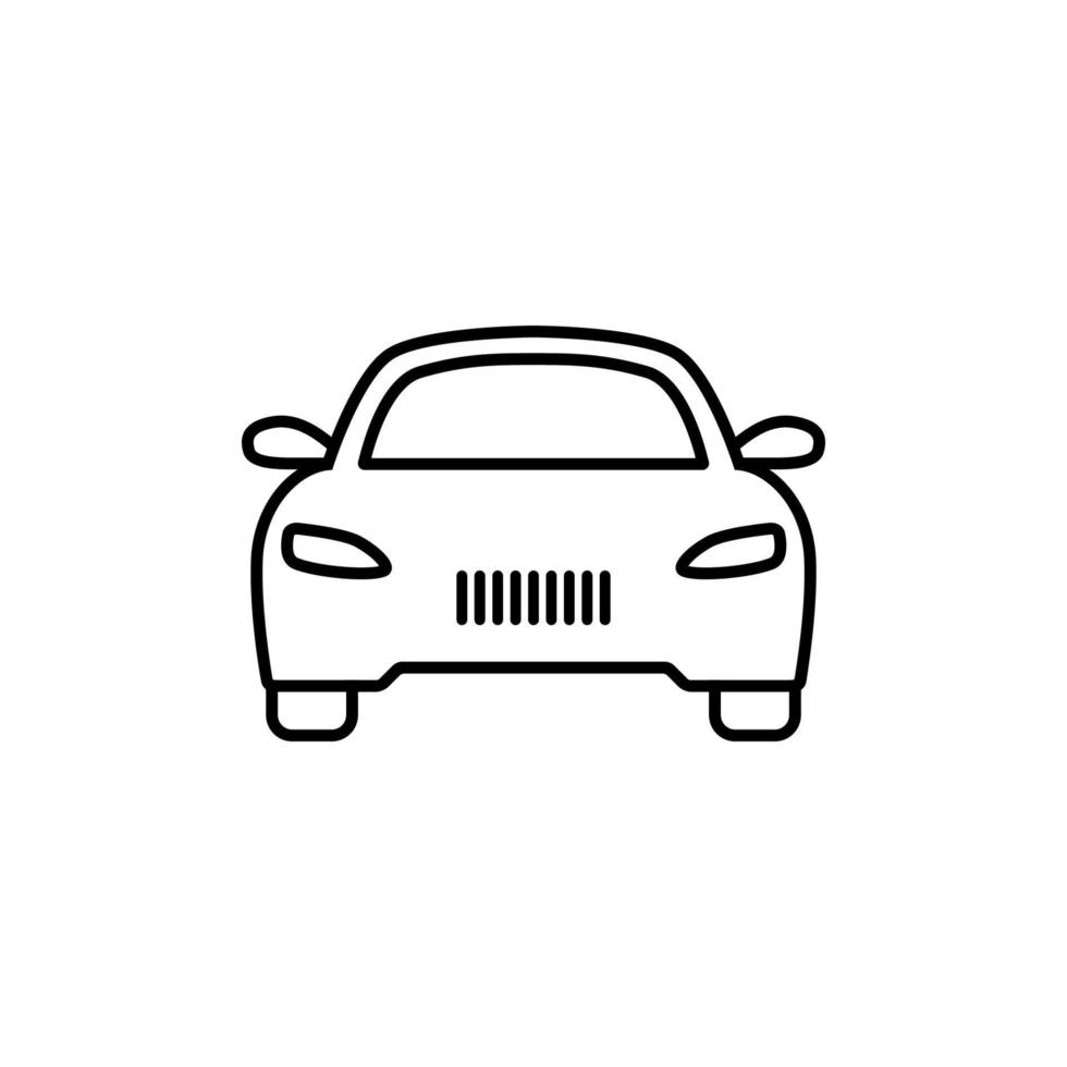 Car front line icon. Outline symbol. Car sign in linear style vector