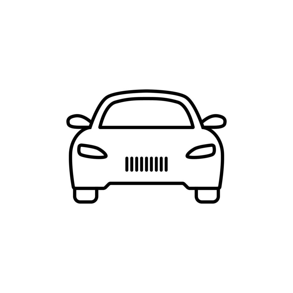 icono de primera línea de coche. símbolo de contorno. señal de coche en estilo lineal vector