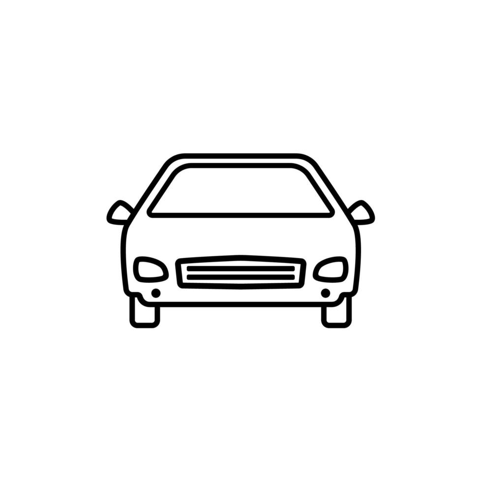 Car front line icon. Outline symbol. Car sign in linear style vector