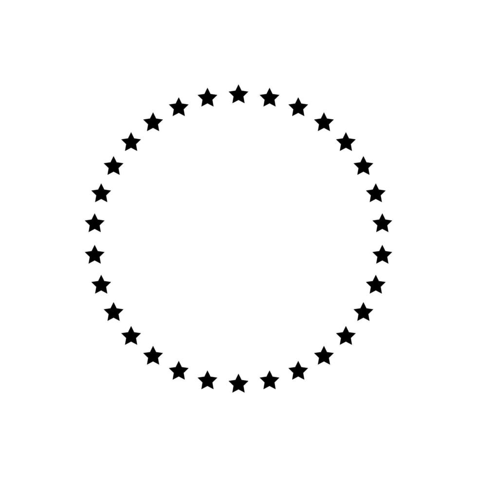 Star in circle icon. Frame from stars solated on white background vector