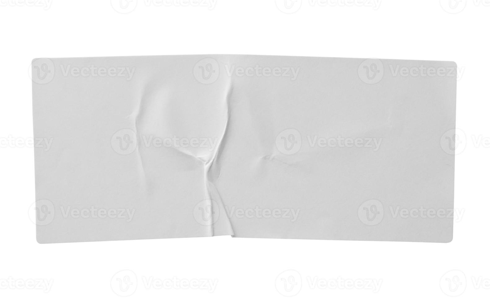Paper sticker label isolated on white background photo