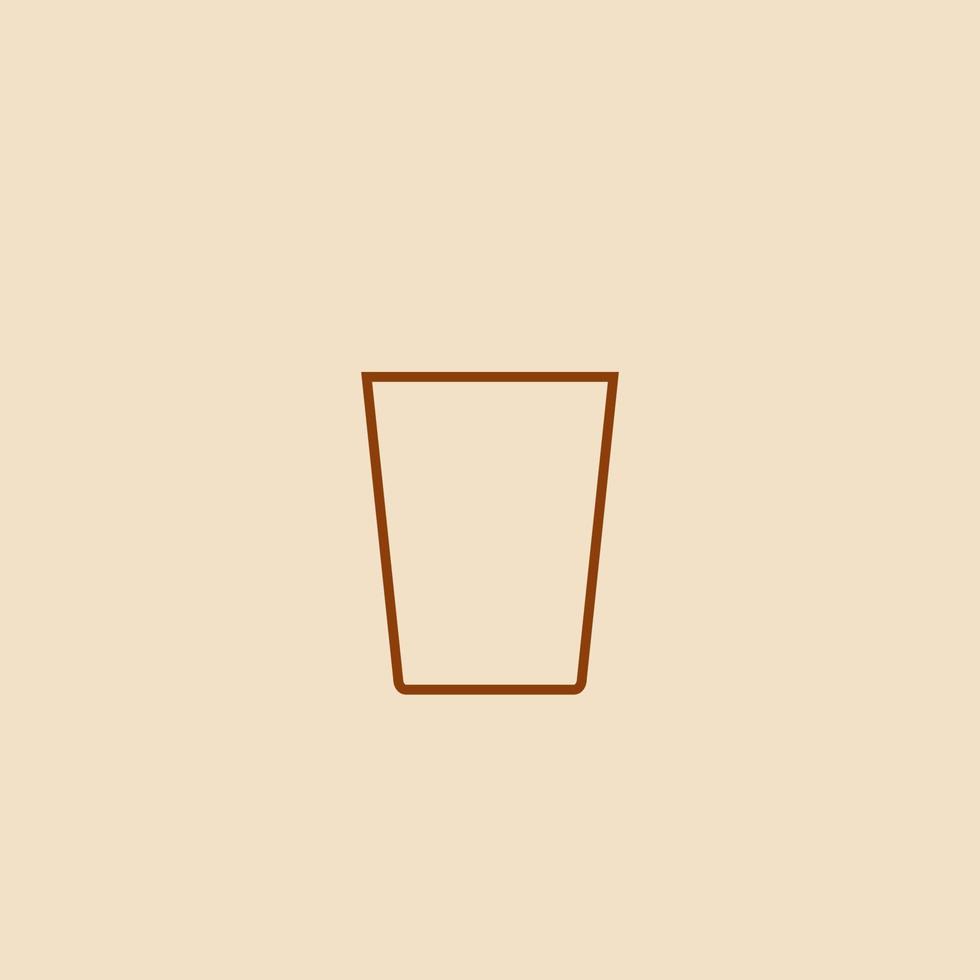 simple water glass outline icon vector