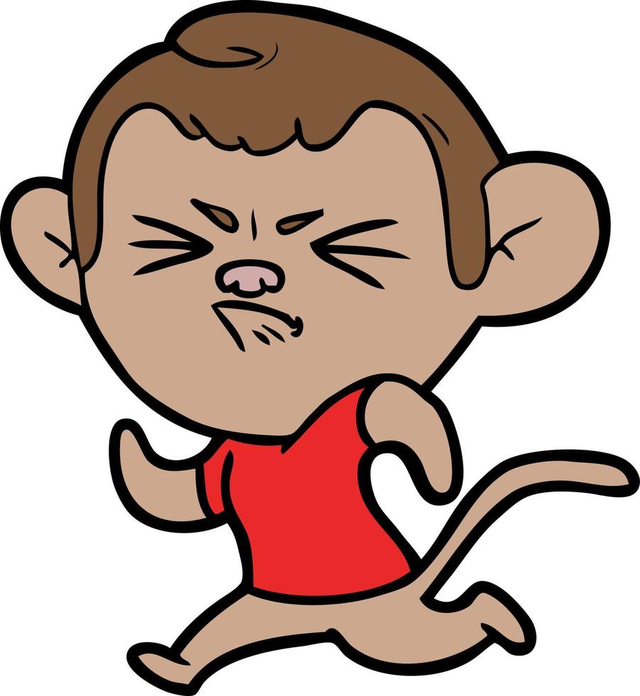 cartoon annoyed monkey vector