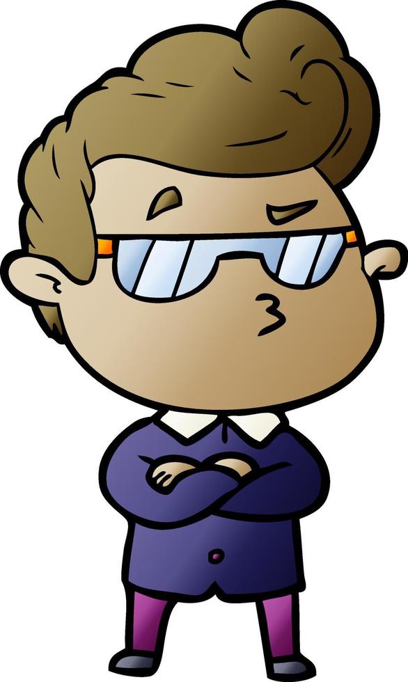 cartoon cool guy vector