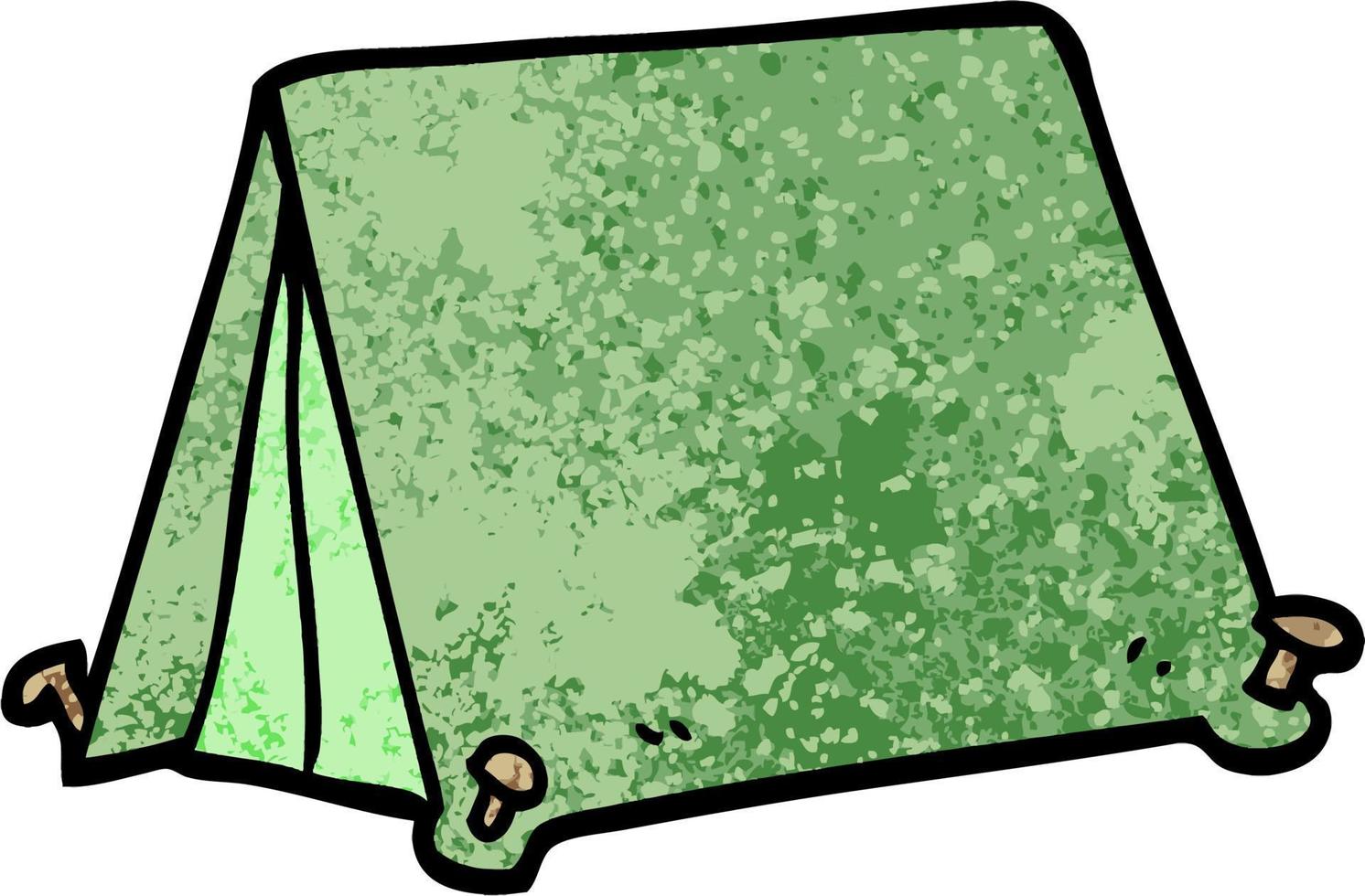 grunge textured illustration cartoon tent vector