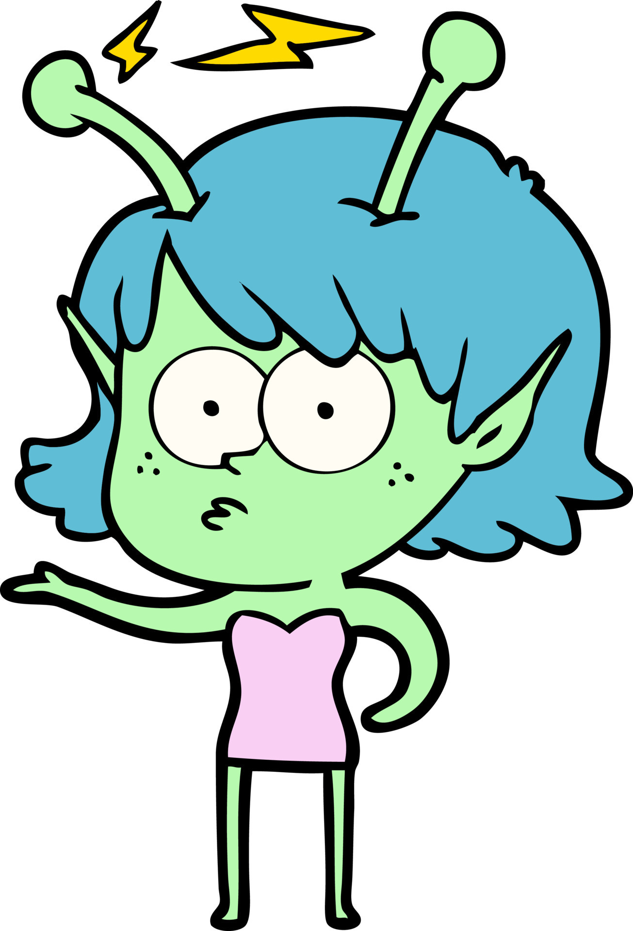 cartoon alien girl 12472194 Vector Art at Vecteezy