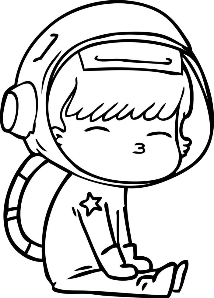 cartoon curious astronaut vector