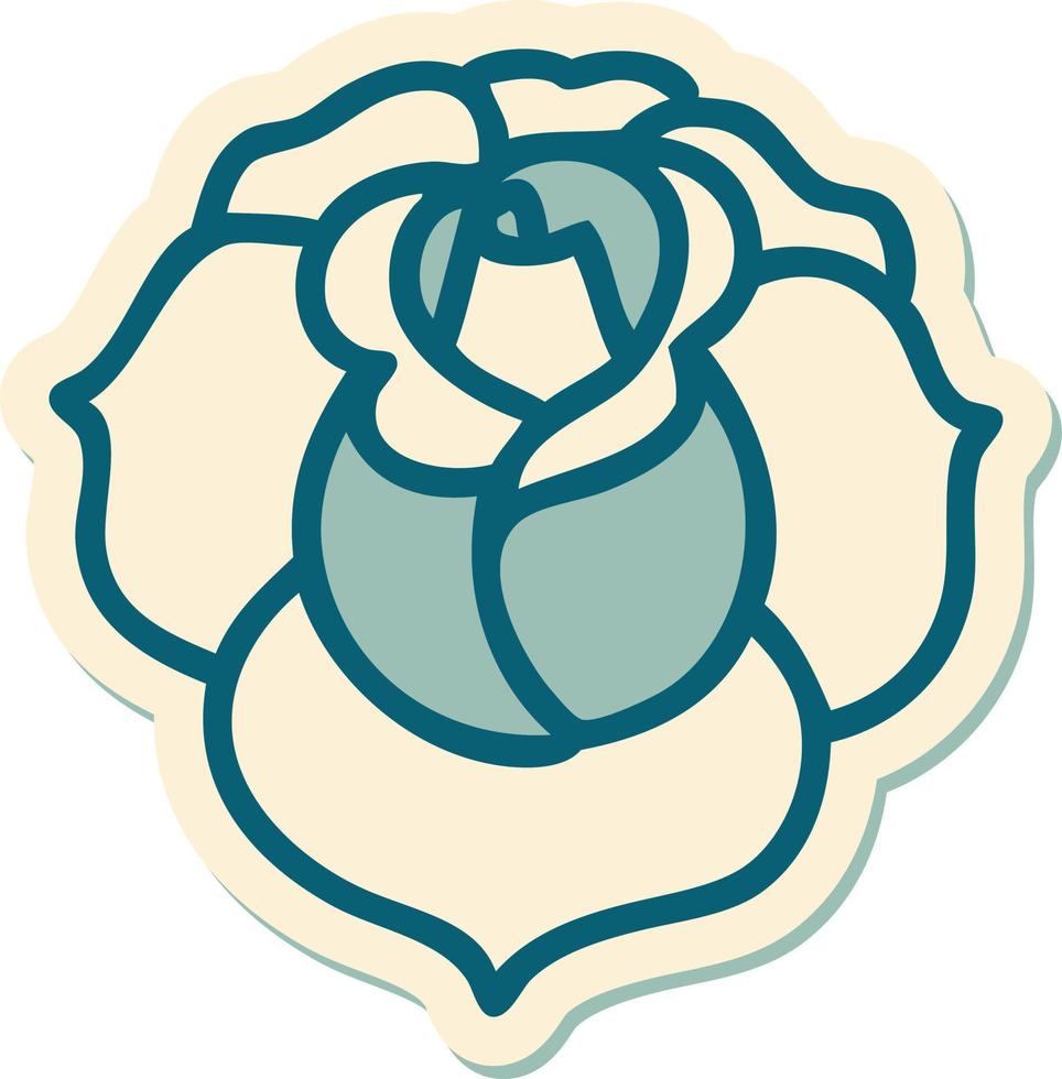 tattoo style sticker of a flower vector