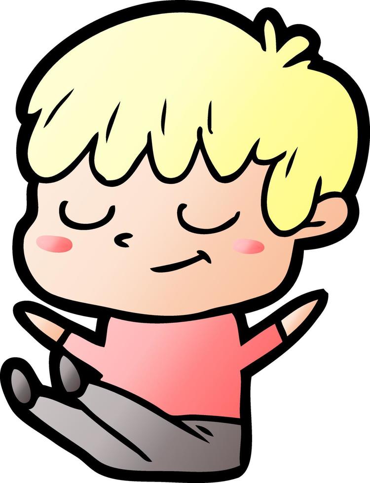 niño feliz de dibujos animados vector