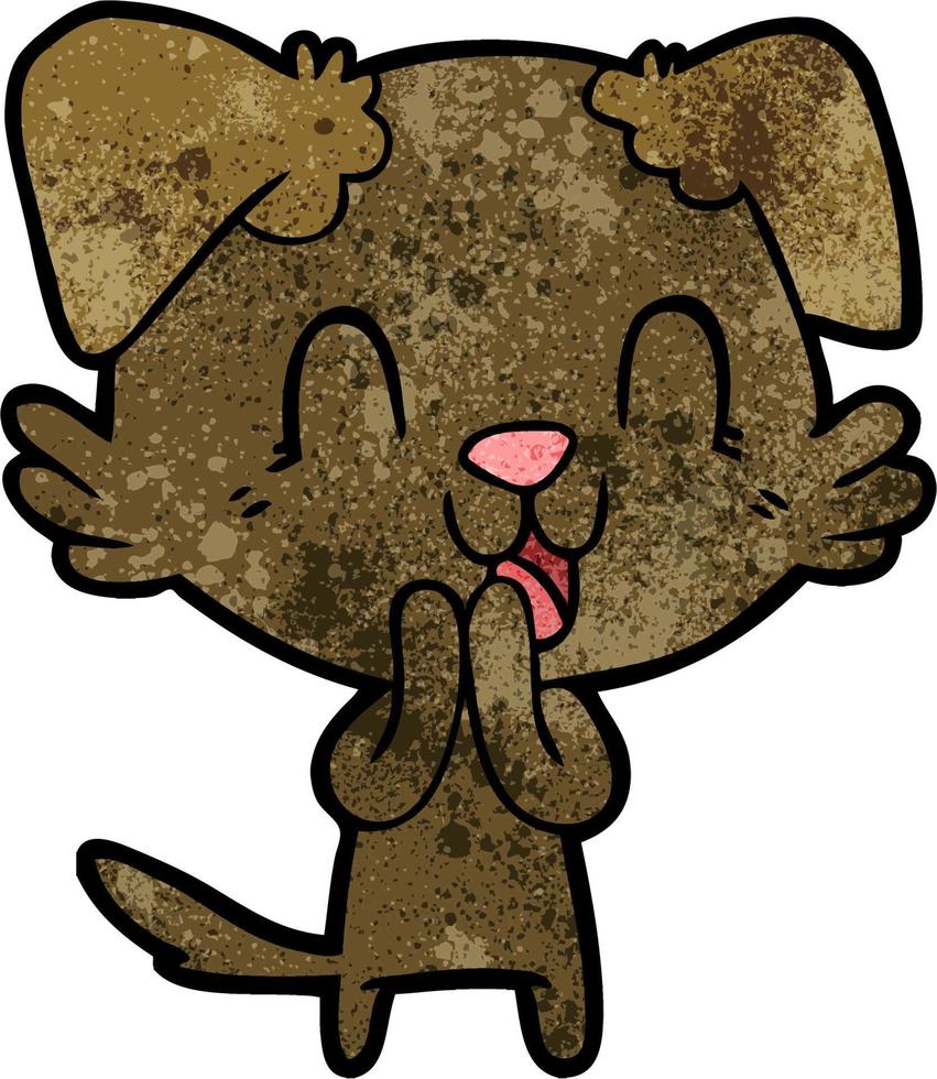 laughing cartoon dog vector