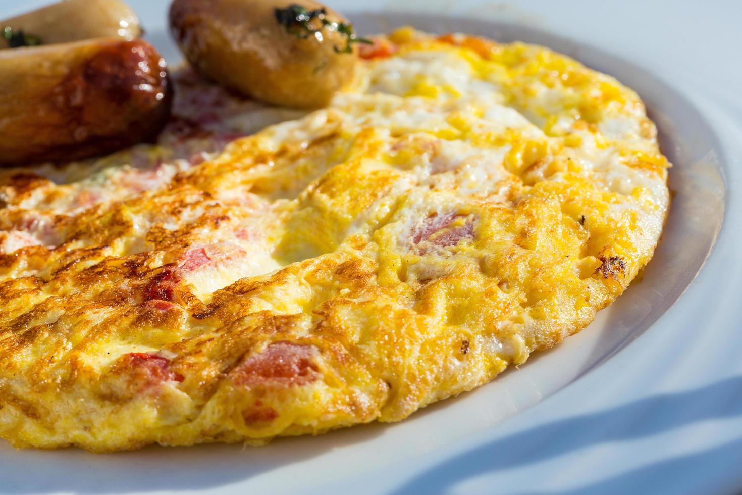 Omelet on the plate photo