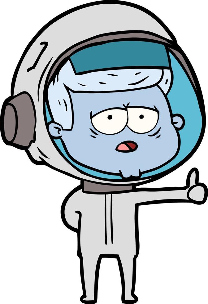 cartoon tired astronaut vector