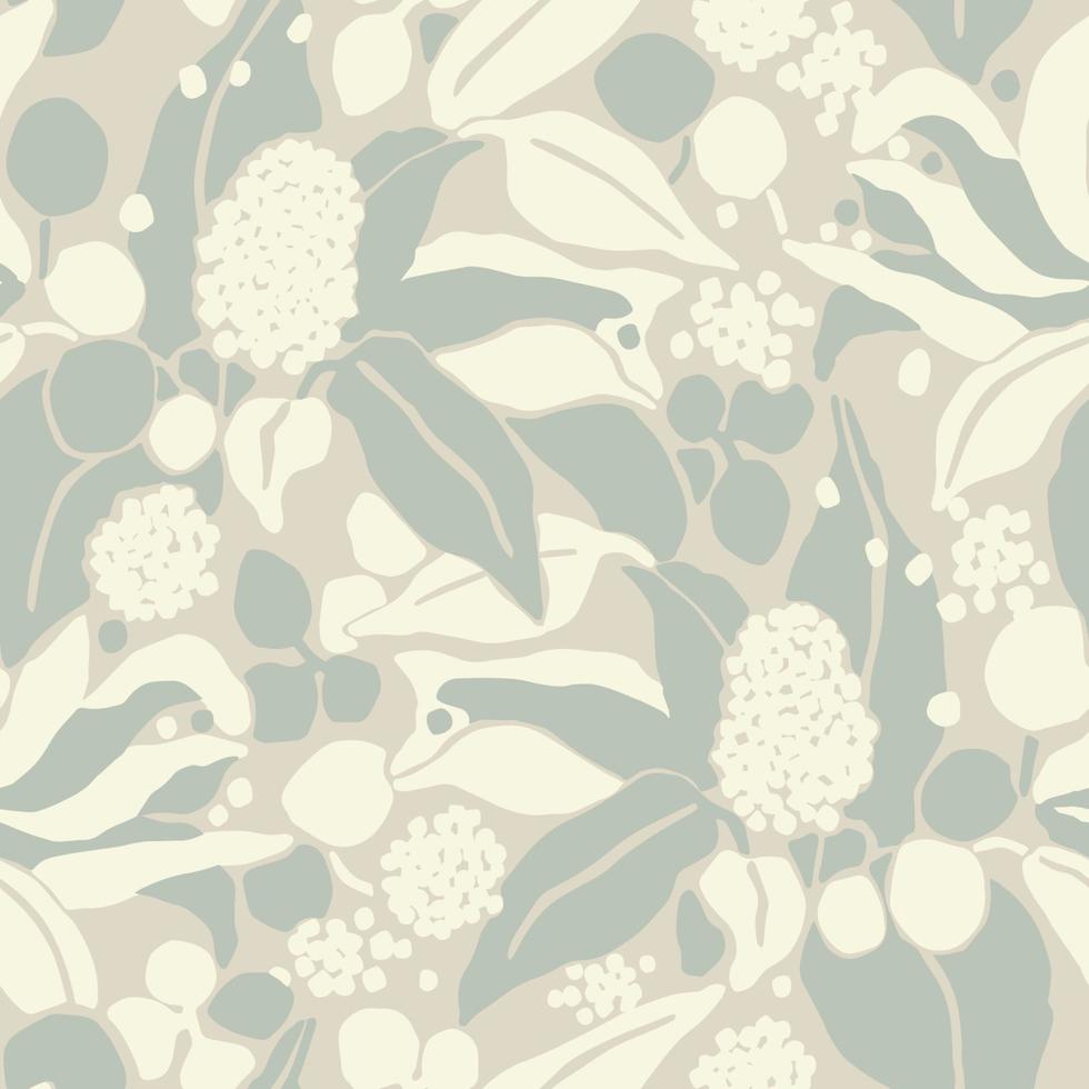 Vector leaf and nature themed illustration seamless repeat pattern