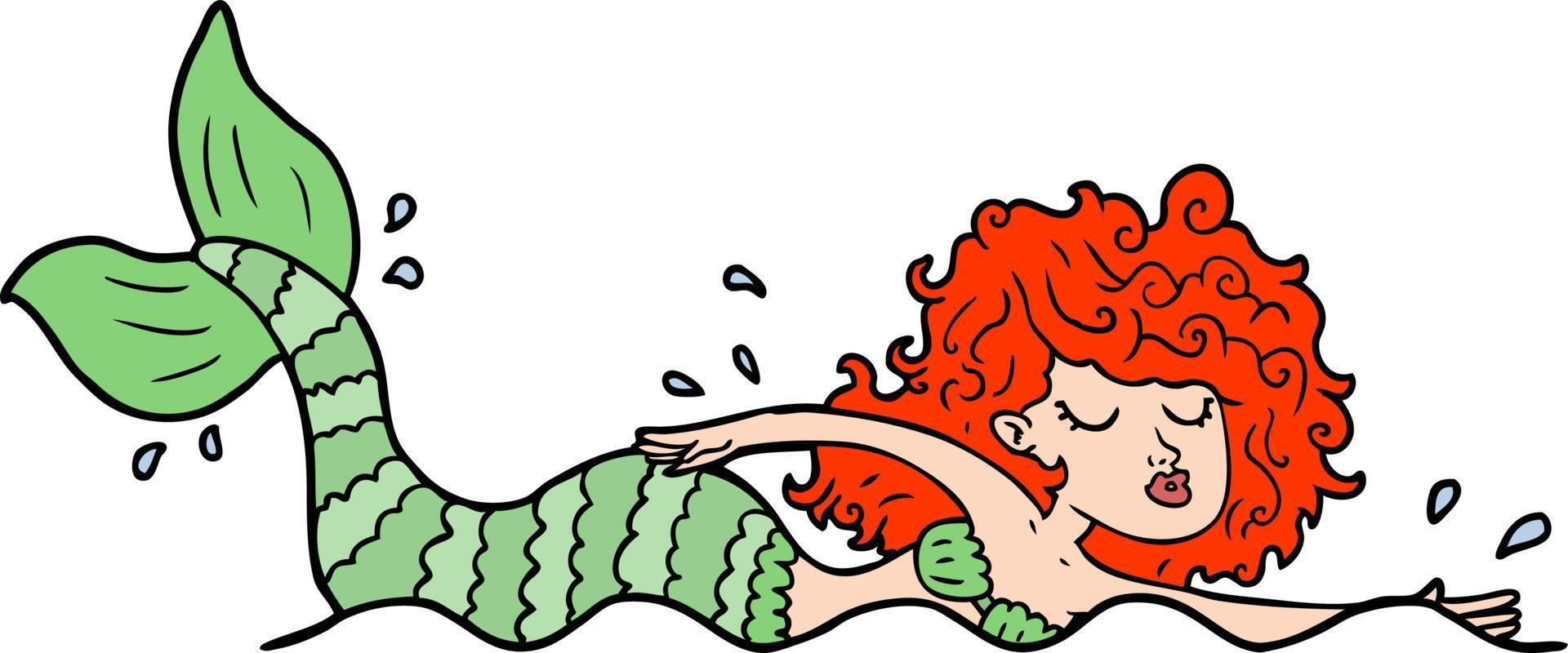 Vector cartoon mermaid