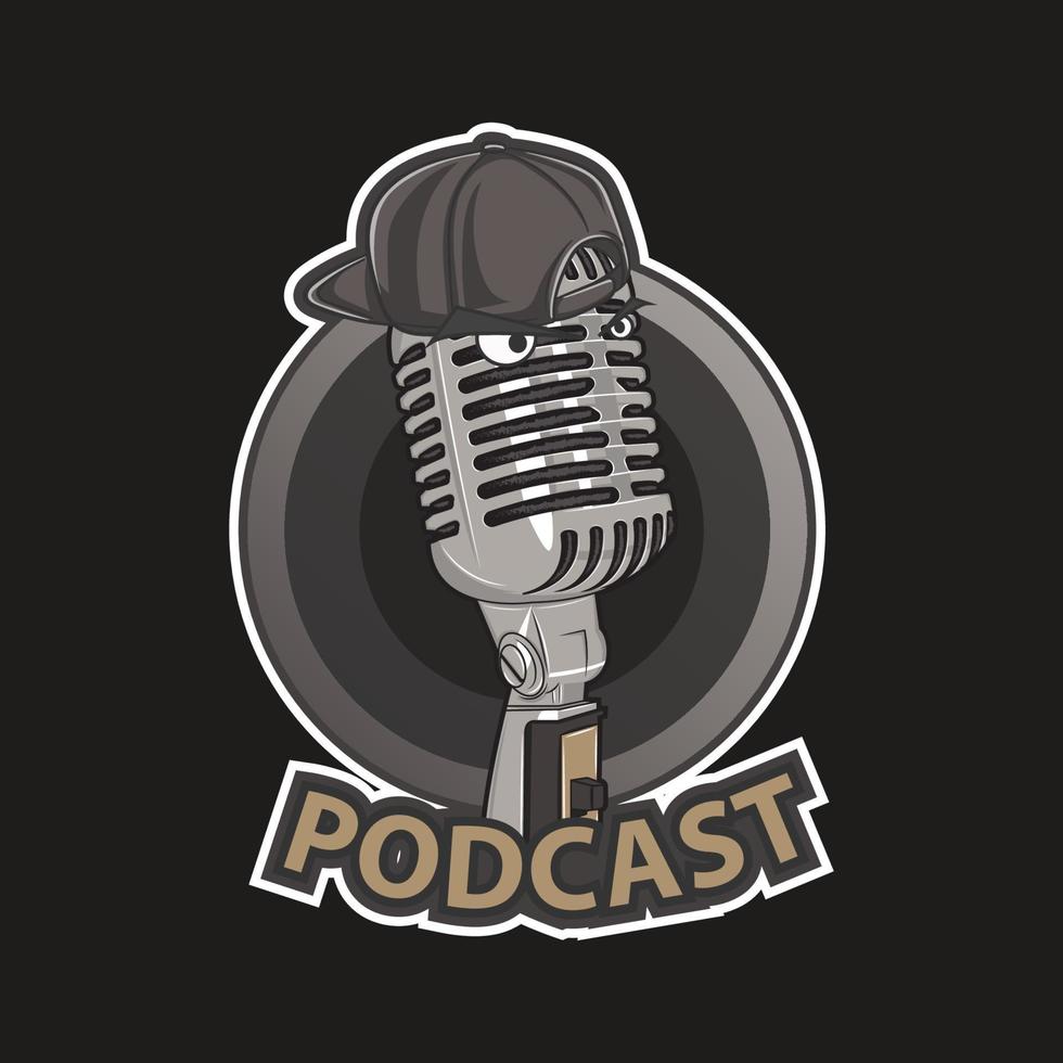 padcast microphone mascot vector