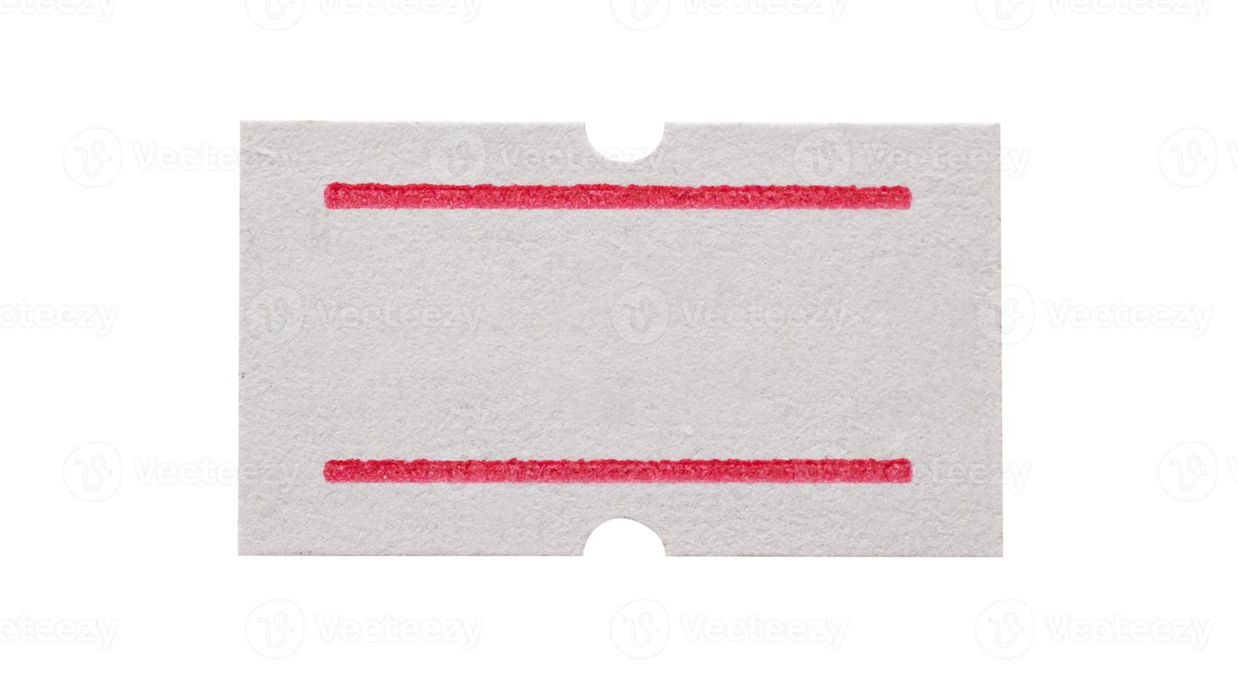 White paper sticker price isolated on white background photo