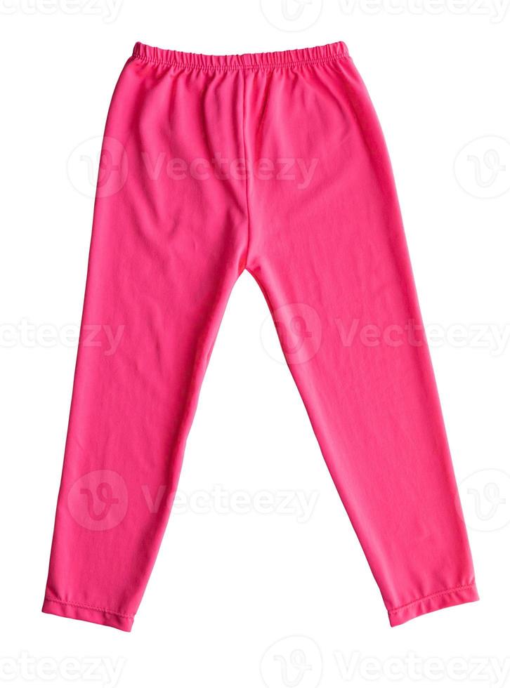 Pink children pants isolated on white background photo