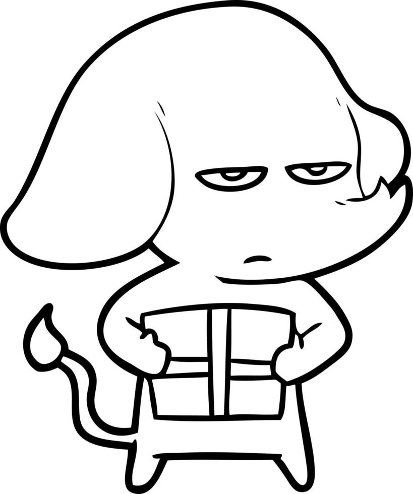 annoyed cartoon elephant vector