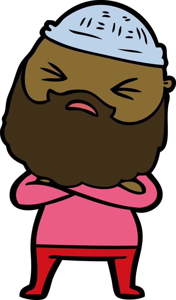 cartoon man with beard vector