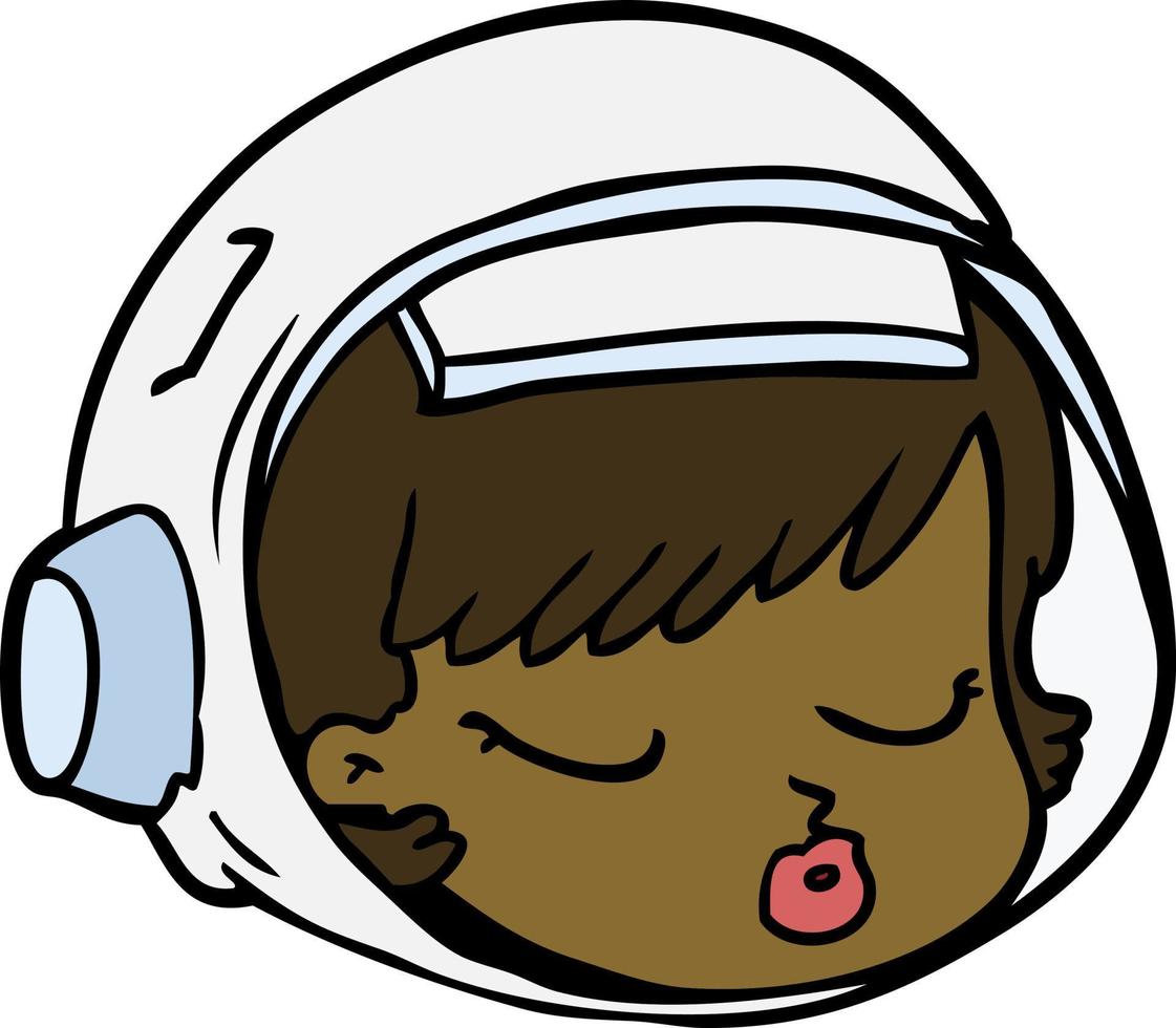 cartoon astronaut face vector