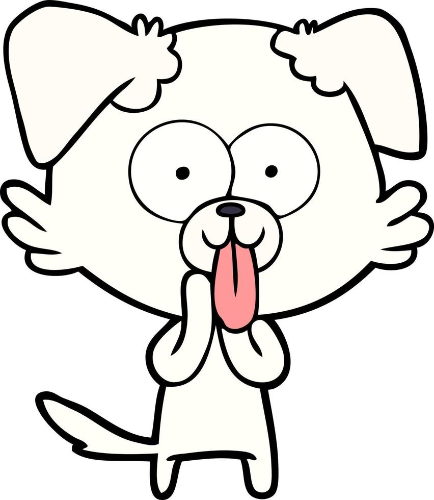 cartoon dog with tongue sticking out vector