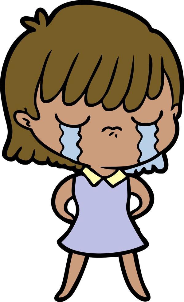 mujer de dibujos animados llorando vector