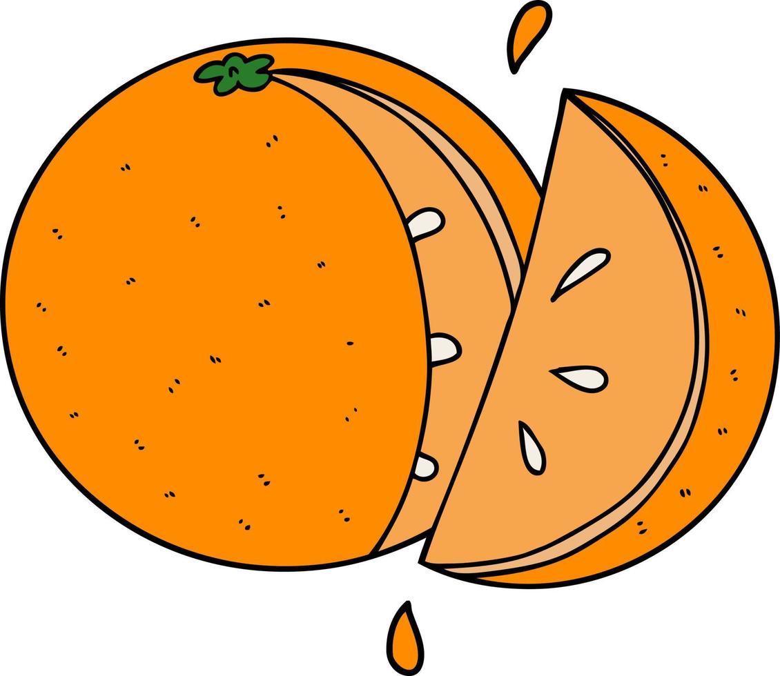 rodaja de naranja de dibujos animados vector