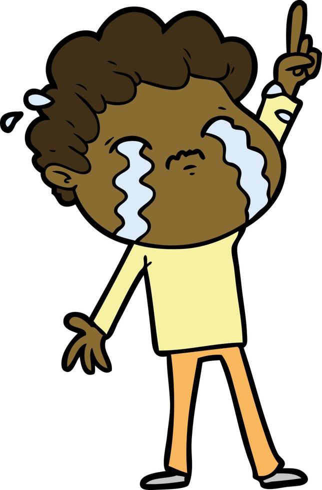 cartoon man crying vector