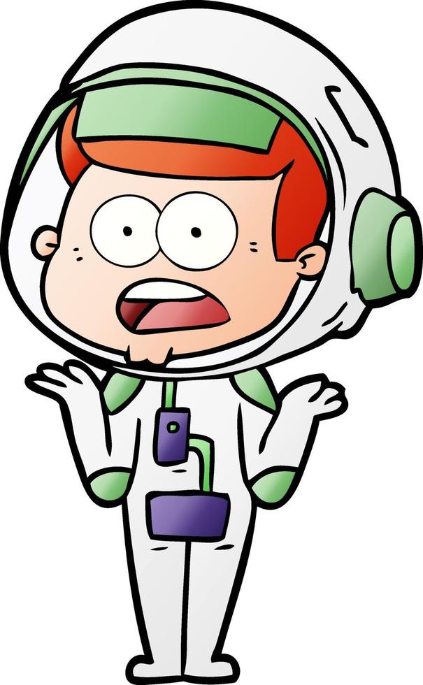 cartoon surprised astronaut vector