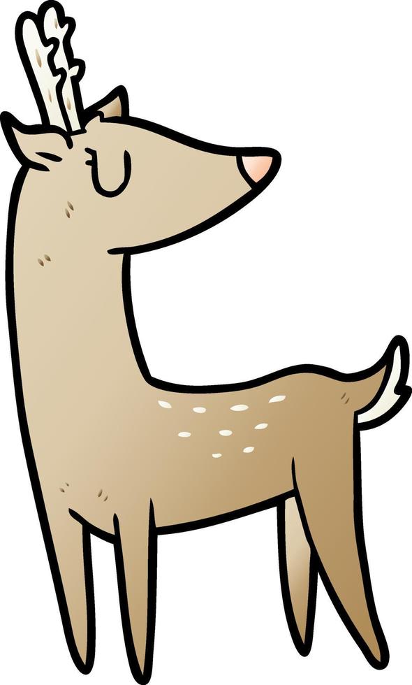 cartoon doodle character deer vector