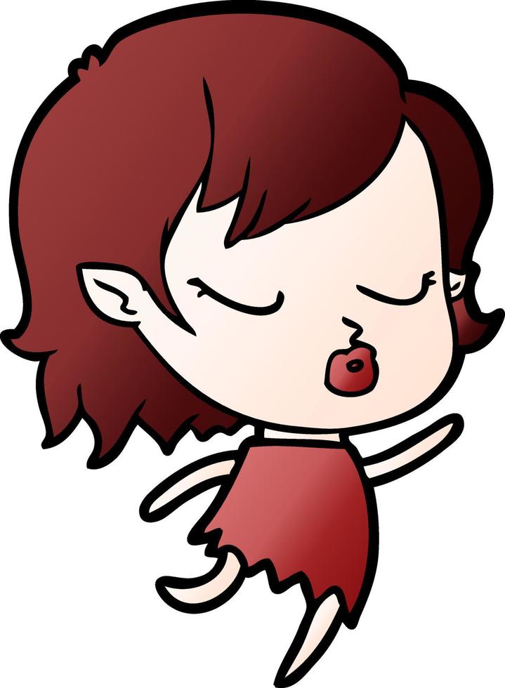 cute cartoon vampire girl vector