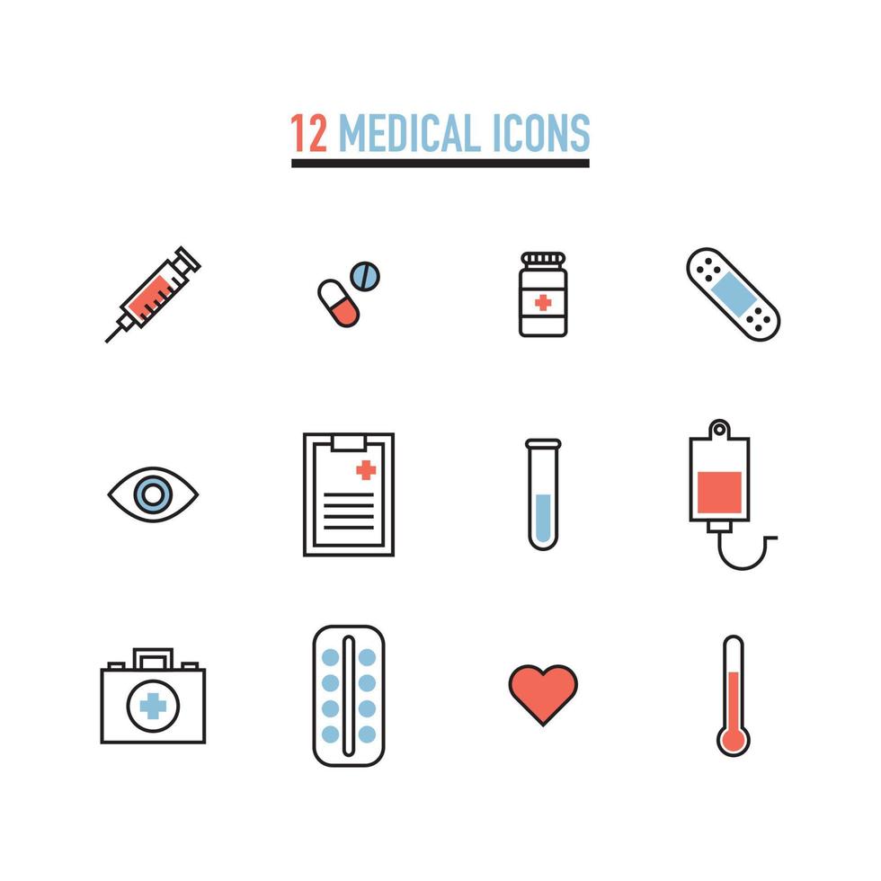 Twelve Medical Icons vector